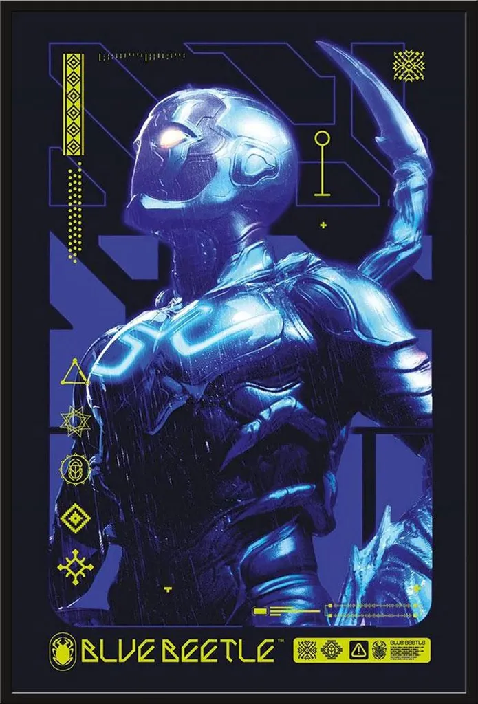 Affiche Blue Beetle cadre interchangeable noir vitre acrylique 61cm