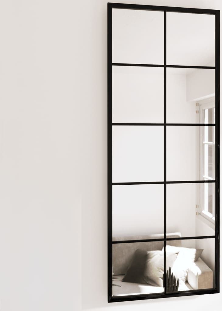 vidaXL Wandspiegel 2 Stk. Schwarz 100x40 cm Metall - Wandspiegel - Spiegel - Flurspiegel - Quadratischer Spiegel