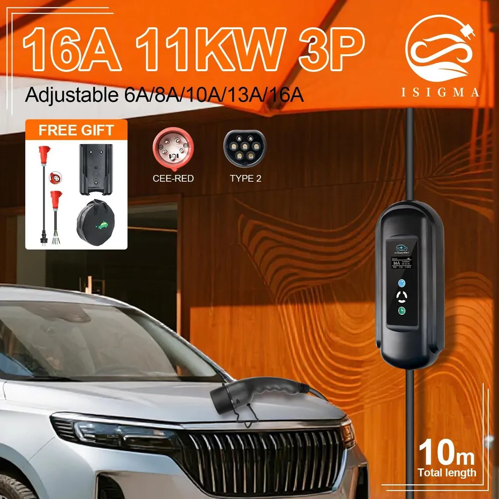 Chargeur électrique Type 2 fonction programmation et câble long 10m - 2