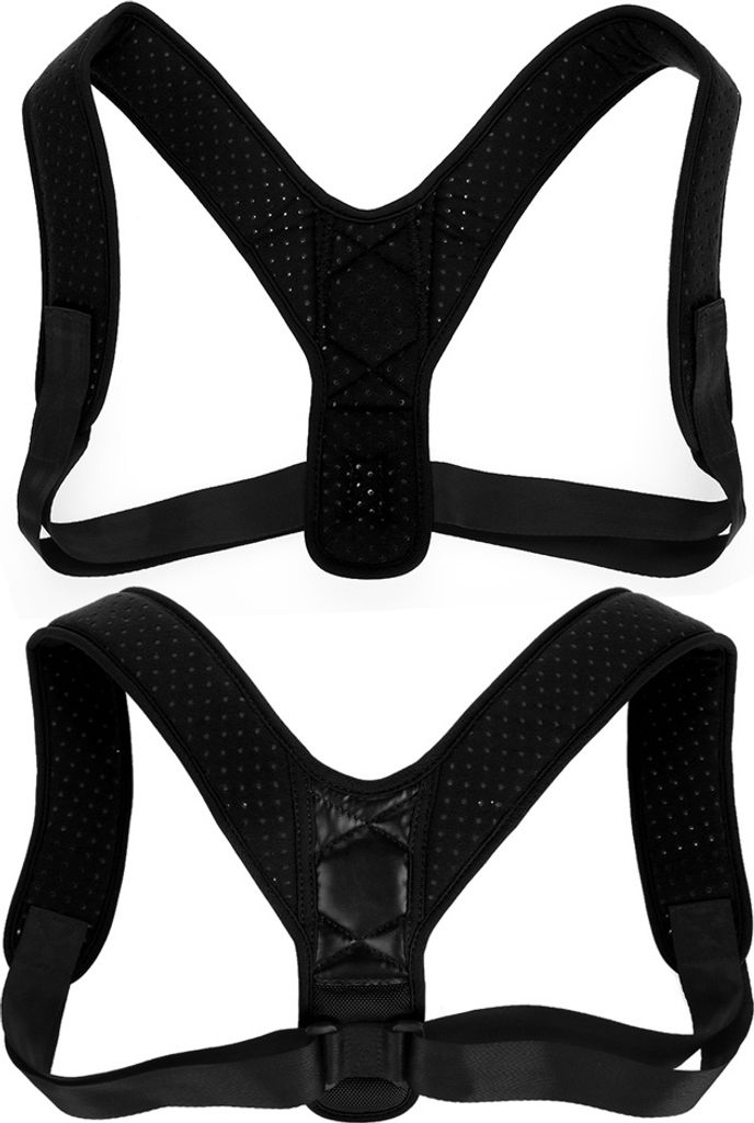 Back Posture Corrector for Men and Women Shoulder Support Belt with Adjustable Straps (Black)