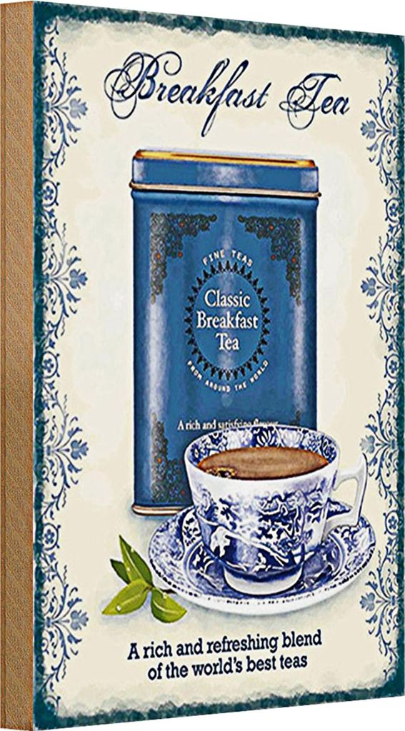 Holzschild Tee 20x30cm Classic Breakfast Tea best teas
