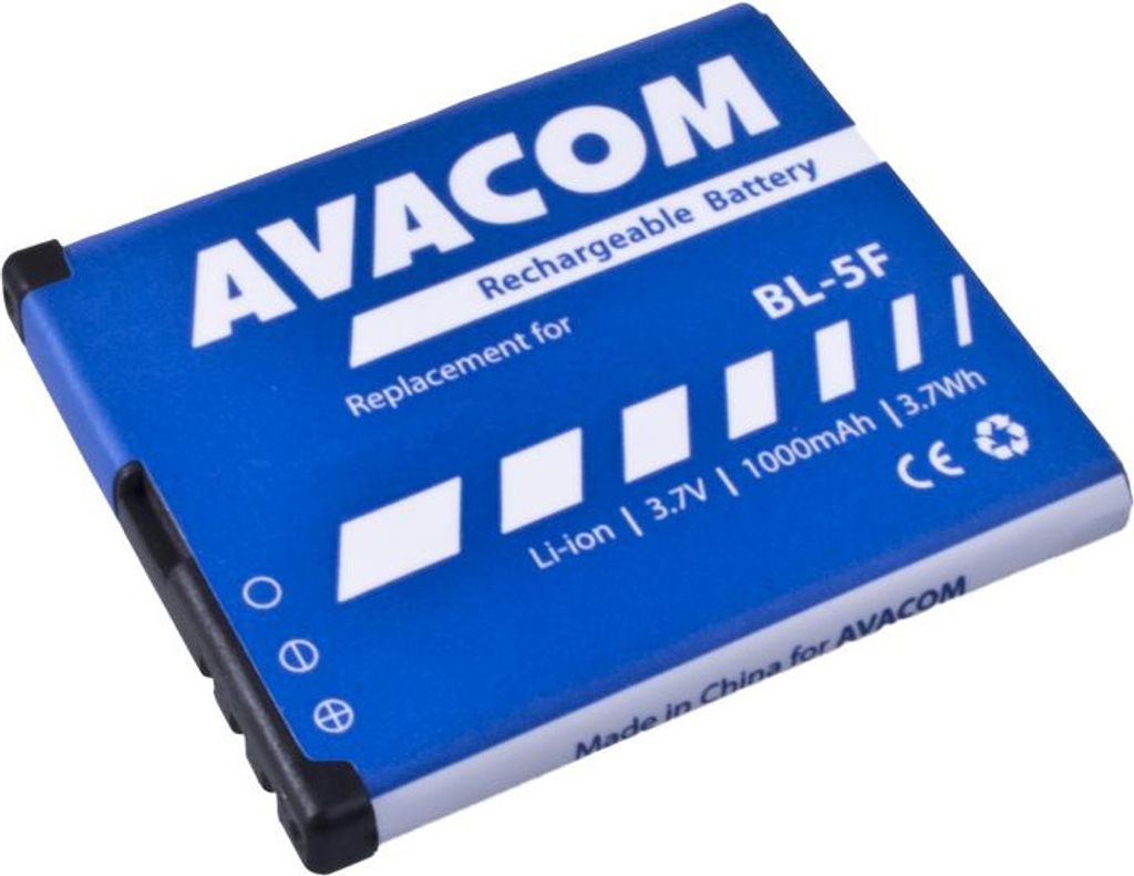 Akku Avacom für Nokia N95, E65 (Ersatzakku BL-5F) Li-ion 1000 mAh - nicht original