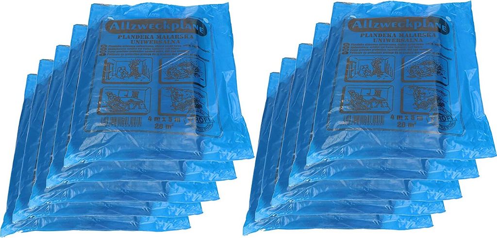 KOTARBAU 25er Set Abdeckfolie 4x5m Stark Staubschutzfolie Baufolie Plastikplane Allzweck-Folie Malerplane Malerfolie für Renovierung und Umzug