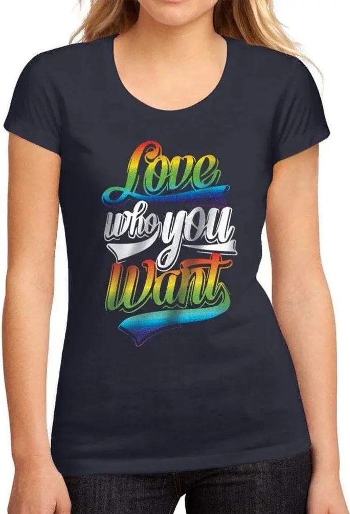 Damen Grafik T-Shirt Lgbt Liebe wen du willst – Lgbt Love Who You Want – Öko-Verantwortlich Vintage Jahrgang Kurzarm Lustige Druck Geburtstag ...