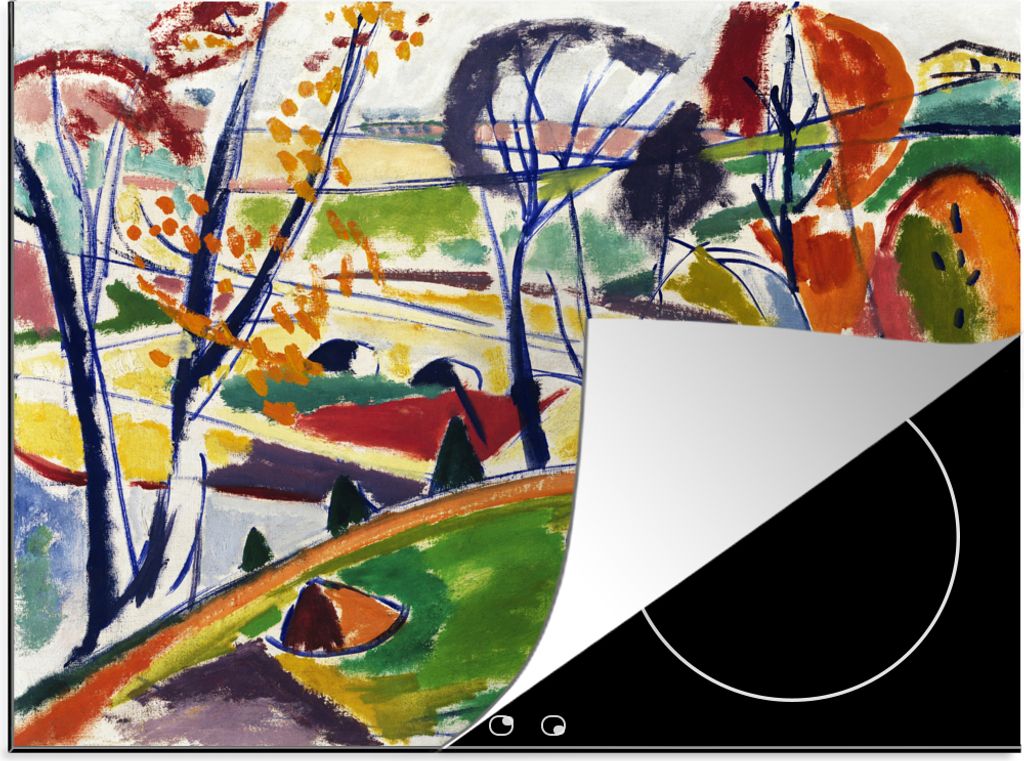 KitchenYeah Herdabdeckplatte Nachbildung Plat - Henry Lyman Saÿen , 65x52cm, Küche Deko, Glaskeramikkochfeld Herdabdeckung, Abdeckplatte fùr K...