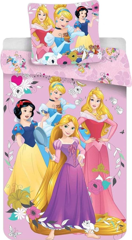 Disney Princess - Bettwäsche-Set AG2870 (Einzelbett) (Pink/Bunt)