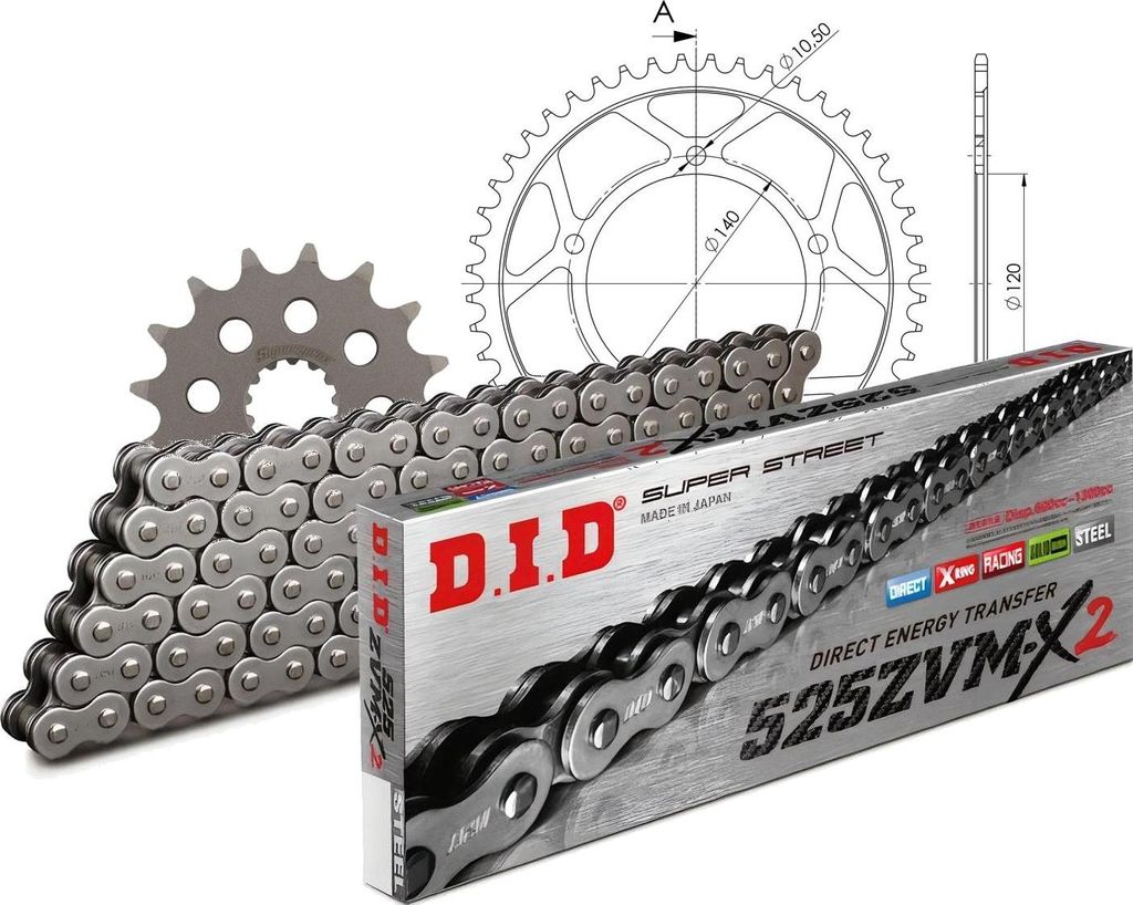 DID Kit Stahl SUZUKI GSR600 06-12 16-48-114 DID525ZVM-X2 Niet
