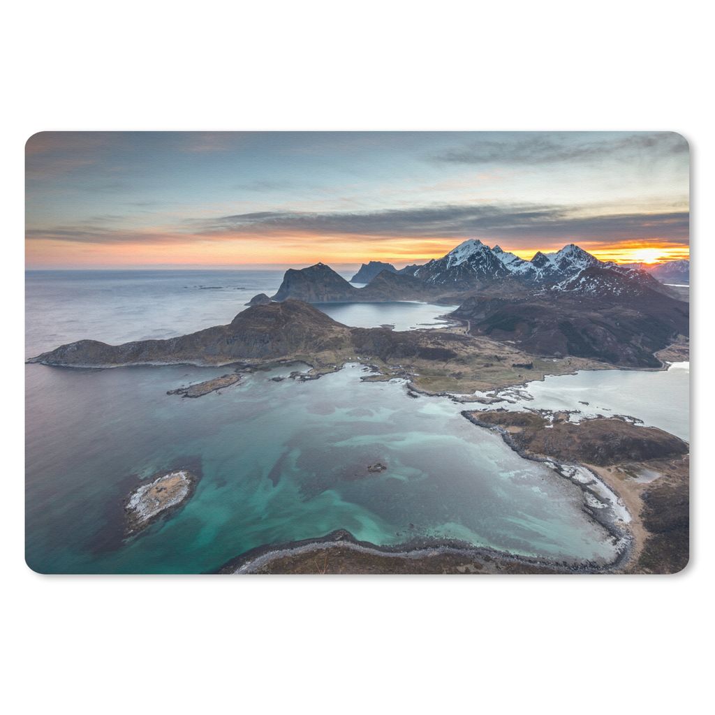 MuchoWow® Mauspad Mousepad Fjorde bei Sonnenaufgang in Produktbild 