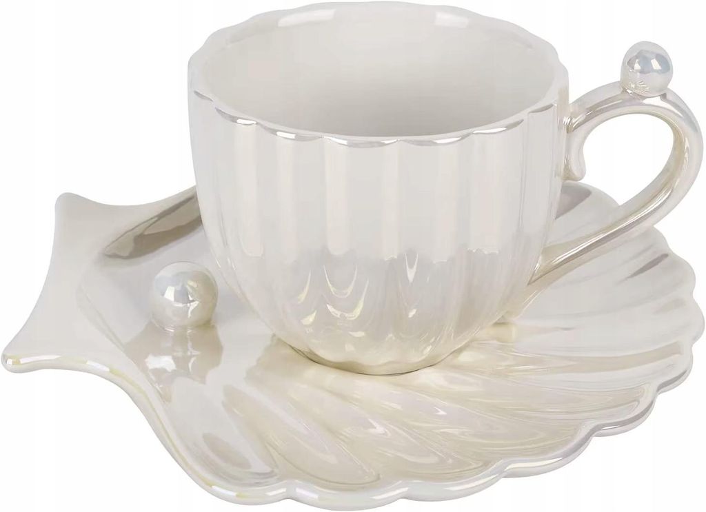 Tasse mit Perlenmotiv „Meeres-Schatz“, Porzellan, 1 Stück, Produktbild 
