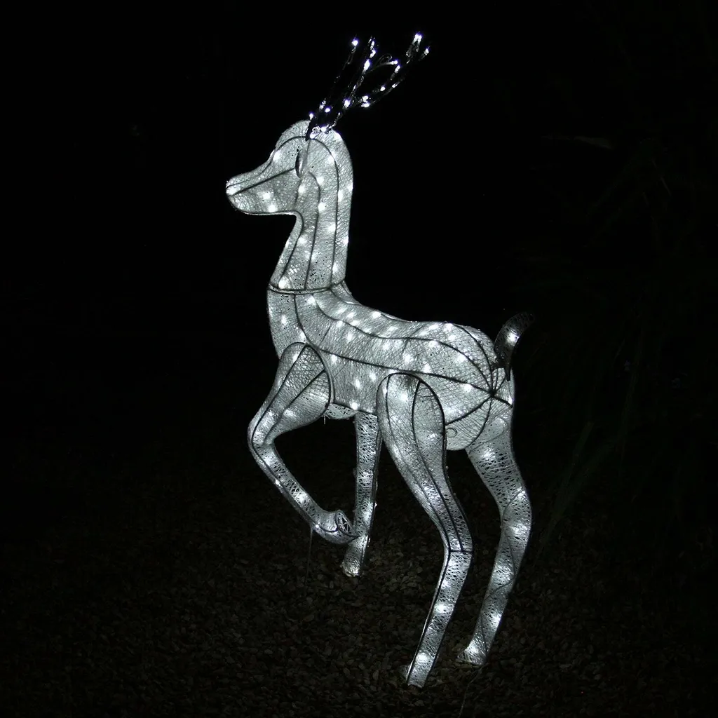 Renne de Noël LED 1,2m Extérieur Illuminé avec Minuteur d'Avent - 3