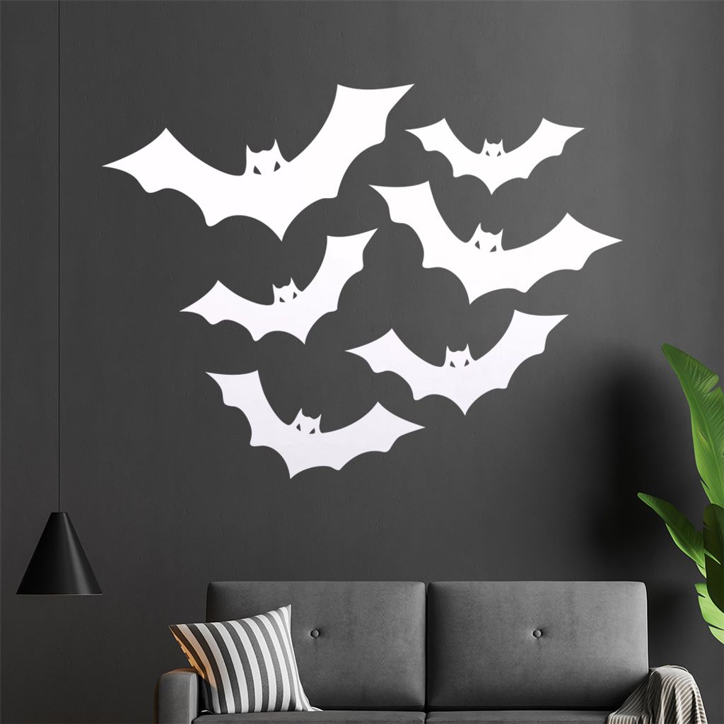 Fledermaus Schwarm Wandtattoo in 6 Größen - Wandaufkleber Wall Sticker - Dekoration, Küche, Wohnzimmer, Schlafzimmer, Badezimmer