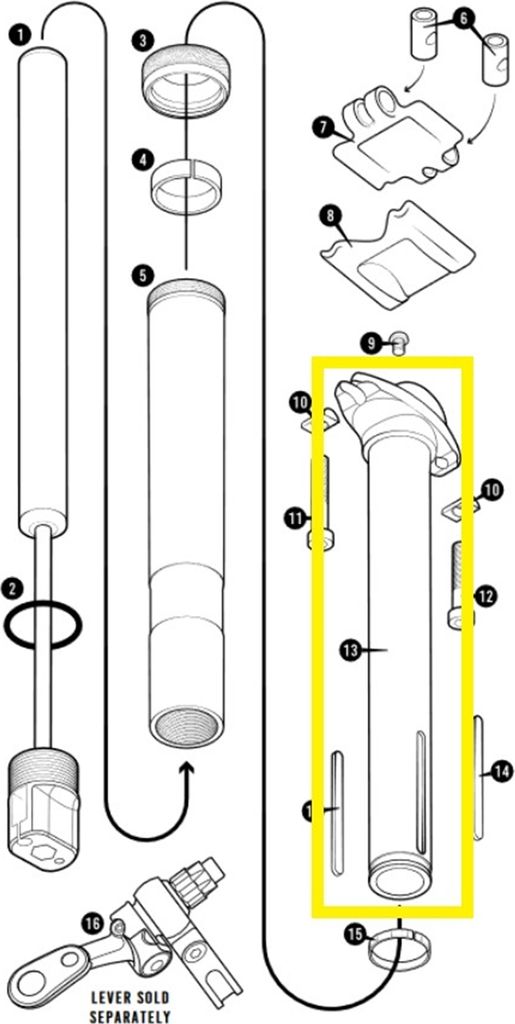 Crankbrothers Highline 7 Quill Assembly Schafteinheit, 30.9/31.6/34.9mm, 200mm