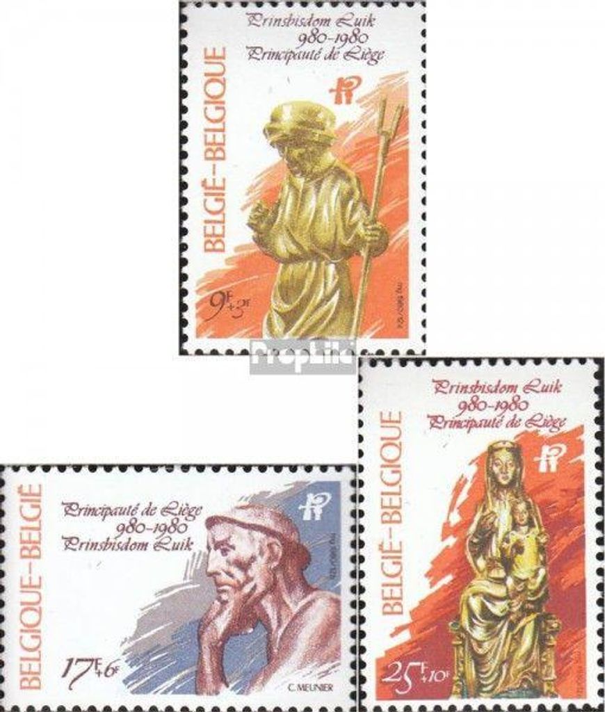 Briefmarken Belgien 1980 Mi 2039-2041 (kompl.Ausg.) postfrisch 1000 J. Fürstbistum Lüttich