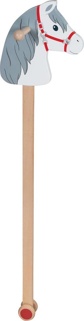 Goki Cheval à bâtons en bois Blanc avec crinière grise Image du produit 