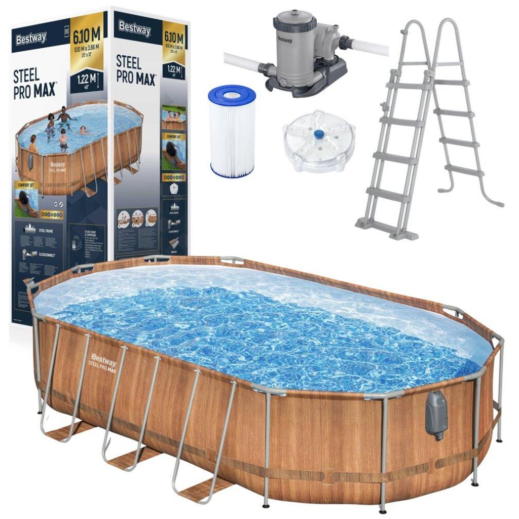 Bestway 56719 Power Steel Frame Pool 610 x 366 x 122 cm Produktbild 