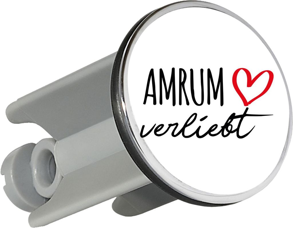 Huuraa Waschbeckenstöpsel Amrum verliebt 4cm höhenverstellbar Abflussstopfen Geschenkidee