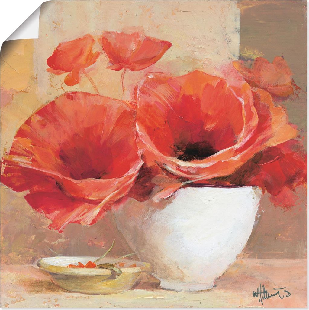 ARTland Poster Mohn II Größe: 40x40 cm