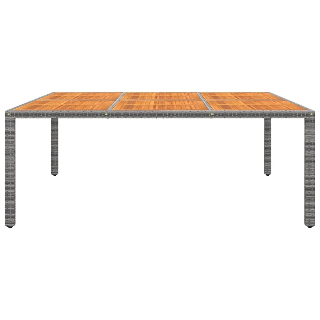 Table de jardin rectangulaire en bois d'acacia massif et résine tressée