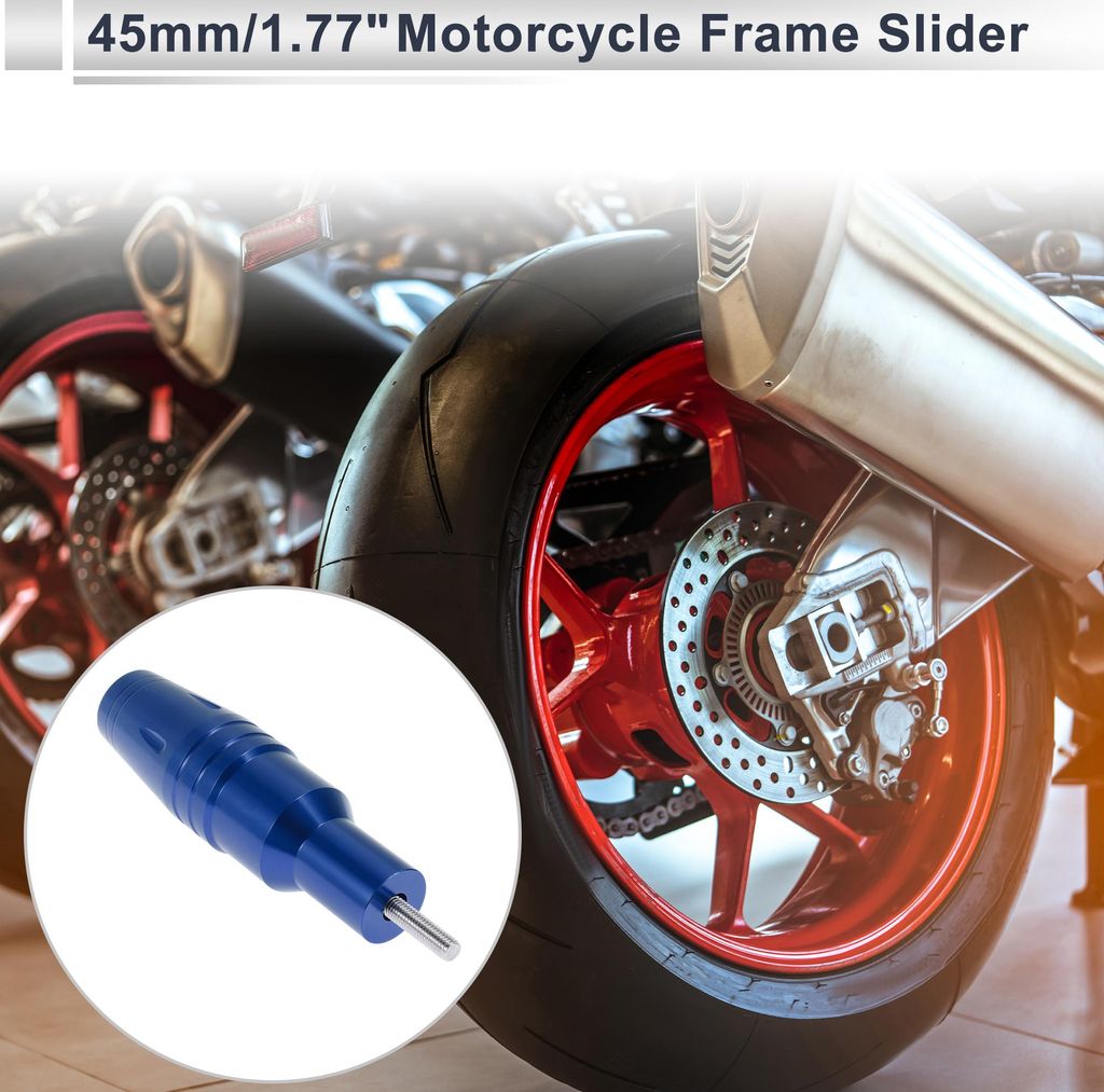 1.11" Motorrad Slider Rahmen Aluminiumlegierung Rad Verkleidung Schutz Crash Pad Schutzblech Schutz 1.77" 5.91" Blau 1 Set
