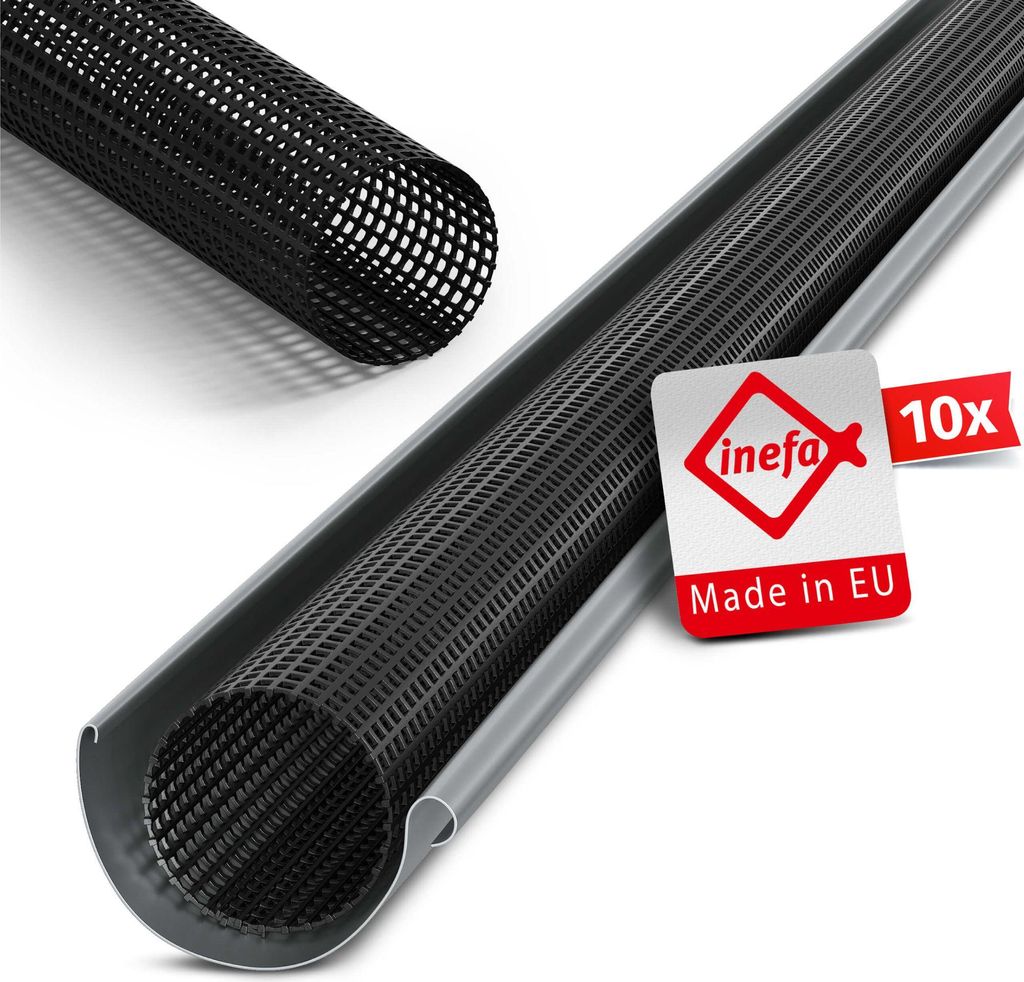 INEFA 10x Laubschutzgitter, Dachrinnen Laubschutz, PVC Produktbild 