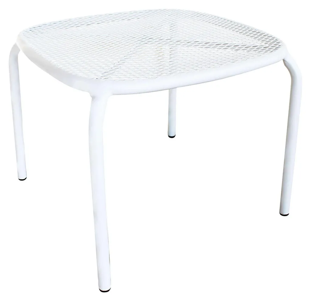 Table basse de jardin compacte 40x40 cm acier blanc : stop au désordre