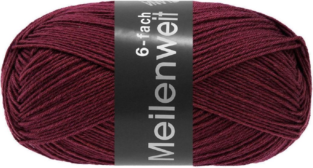 Lana Grossa - Meilenweit 6-fach 150g Unito 9680 bordeaux Produktbild 