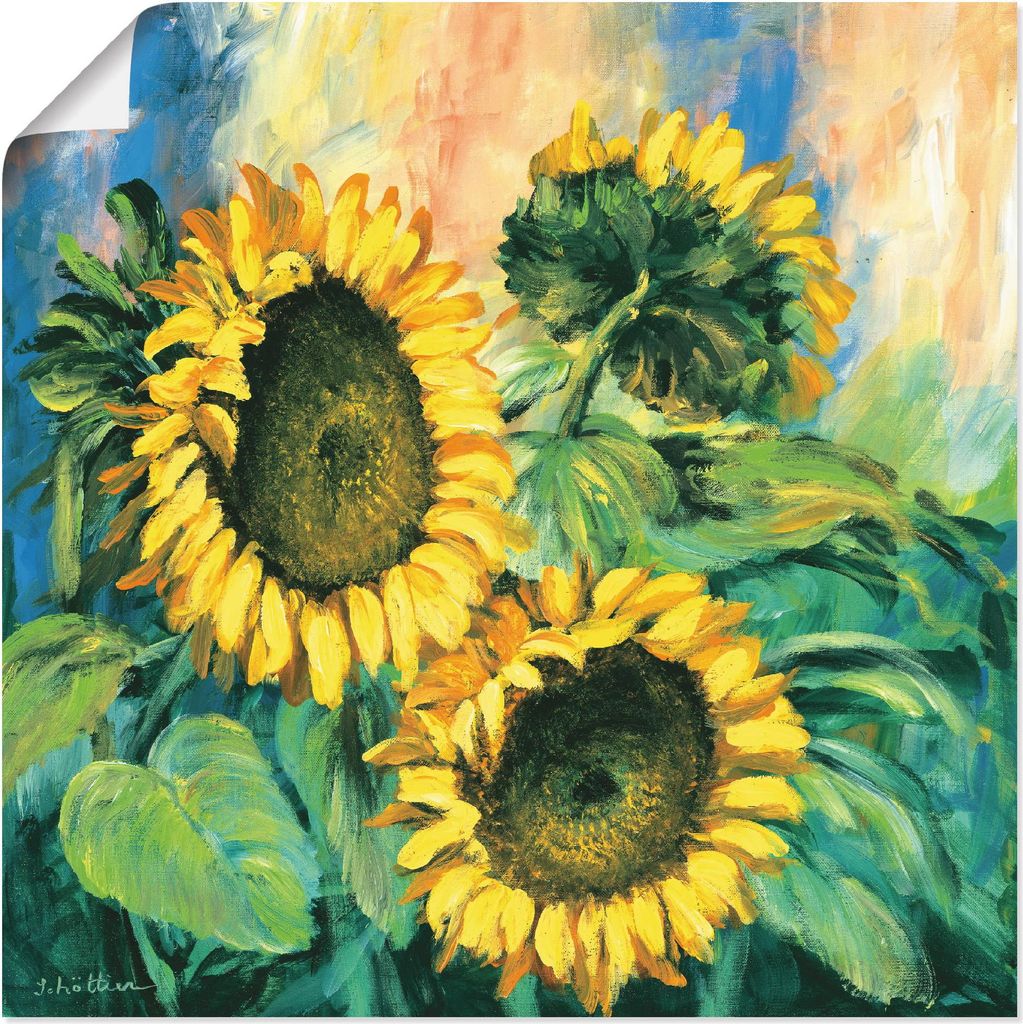 ARTland Poster Sonnenblumen II Größe: 40x40 cm