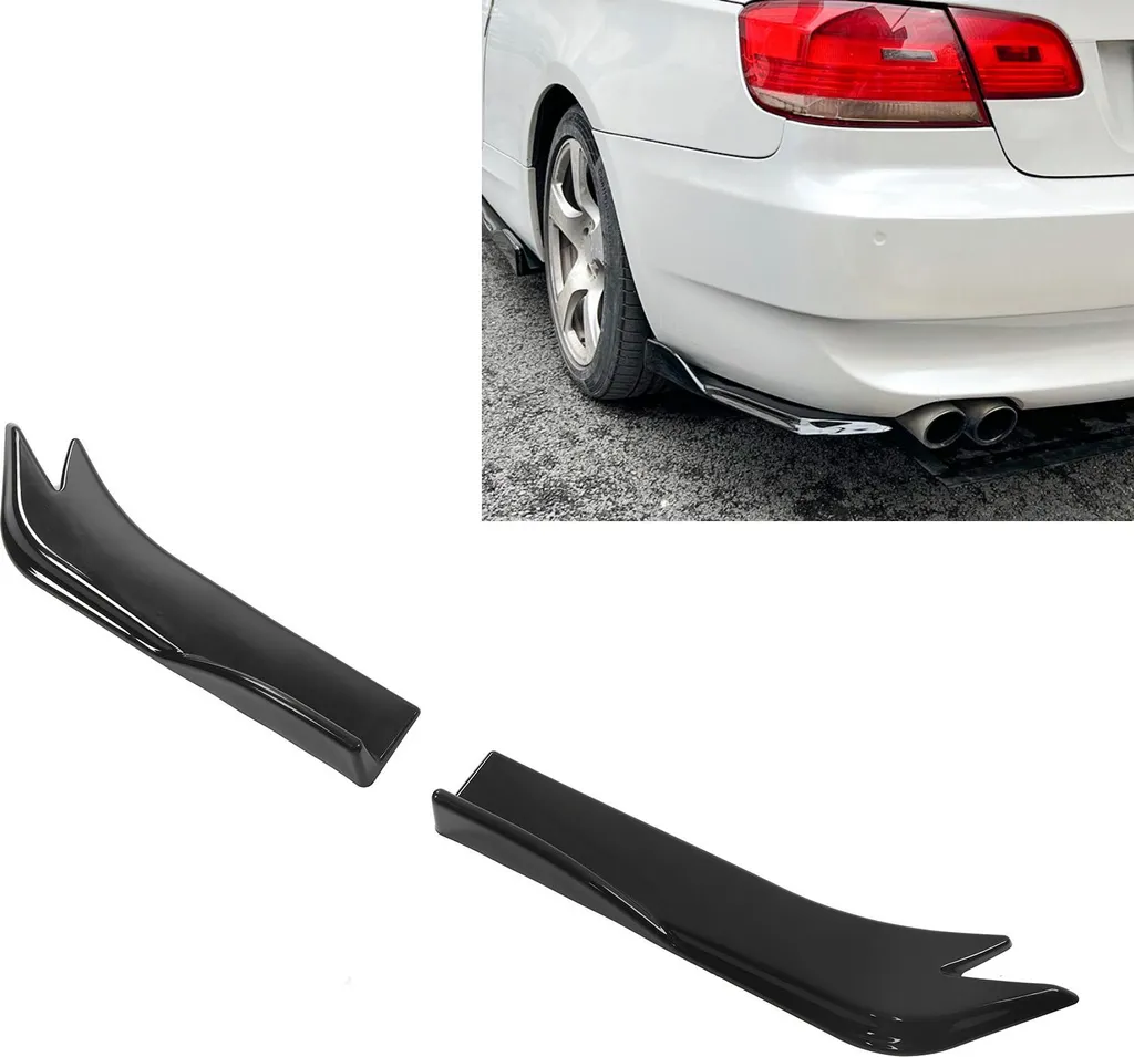 Lèvre d'angle de pare-chocs 45cm en noir brillant pour BMW E90 2 pièces