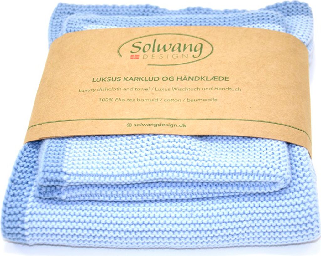 Solwang FRAME STAUBIG BLAU 2er Set Wischtuch und Handtuch  Produktbild 