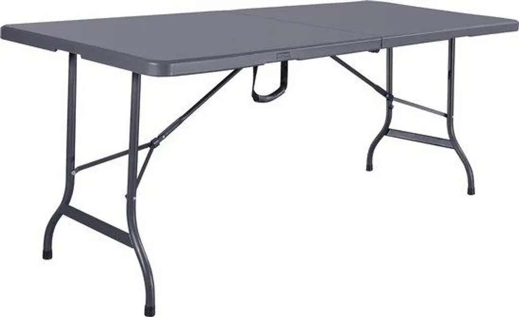 Table de fête pliante 180cm, plateau bois aspect naturel et robuste