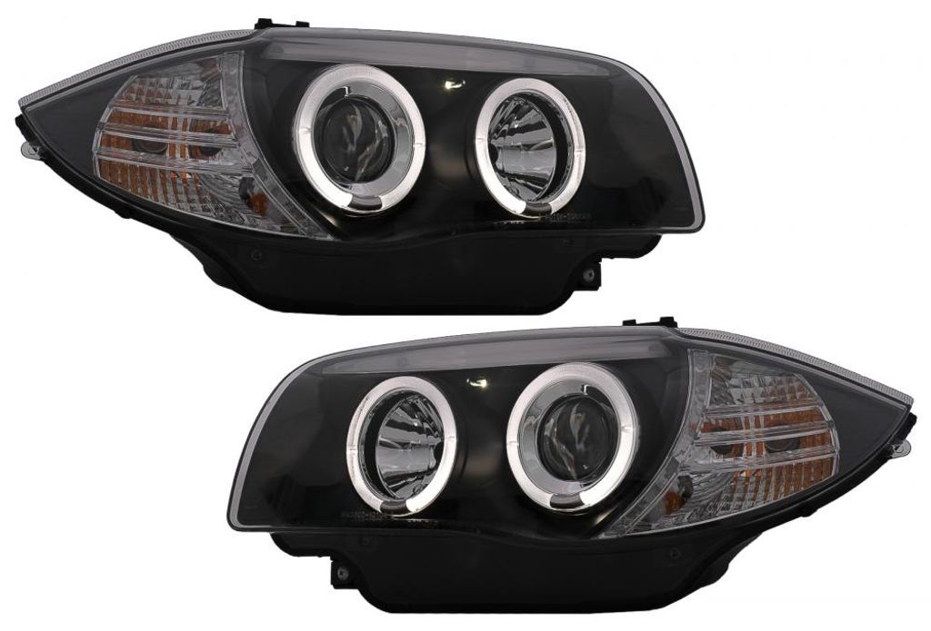 Angel Eyes Scheinwerfer für BMW 1er E81 E82 E87 E88 2004-2011 Schwarz.