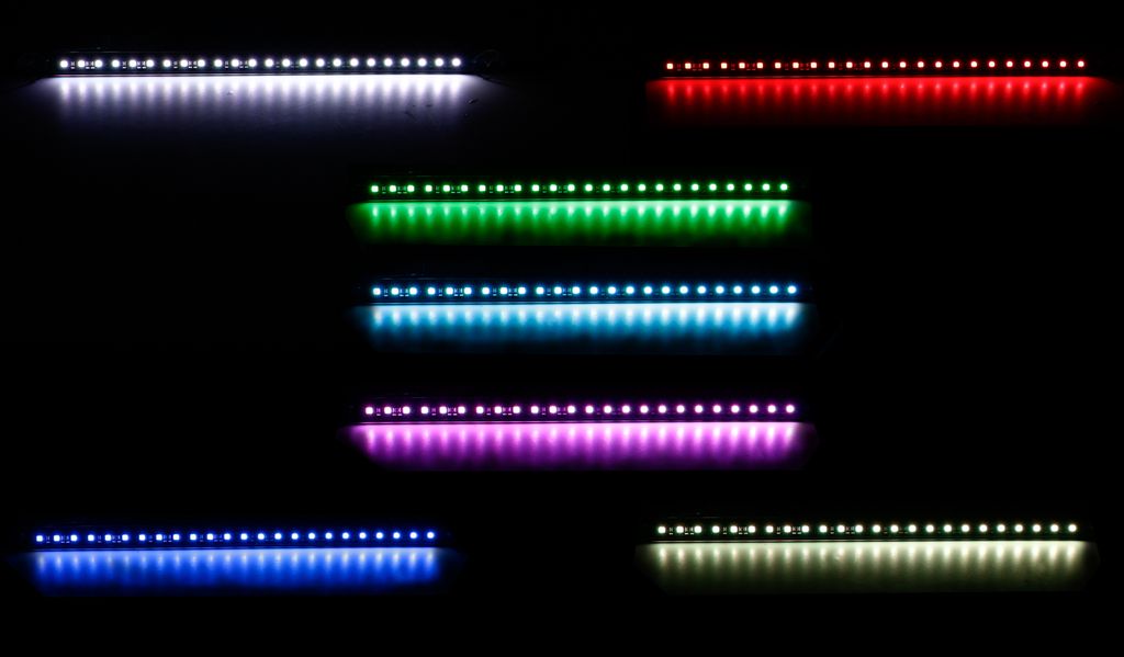 ALL Ride LED Innenleuchte 70cm 4 Kammern ( =12LED),in 7 Farben, mit Sauger,  Kabel und Stecker, 10 -, Innenbeleuchtung, Beleuchtung