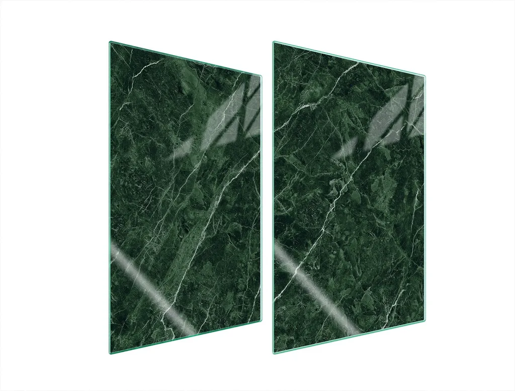 Copri Piano Cottura Marmo Verde 2 Pezzi 35x52 | Vetro d'Arredo Cucina
