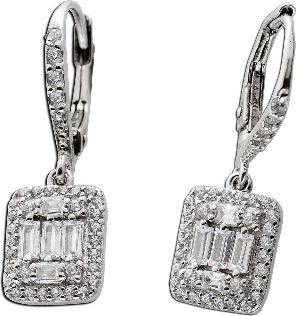 Ohrringe Silber 925 rhodiniert Zirkonia