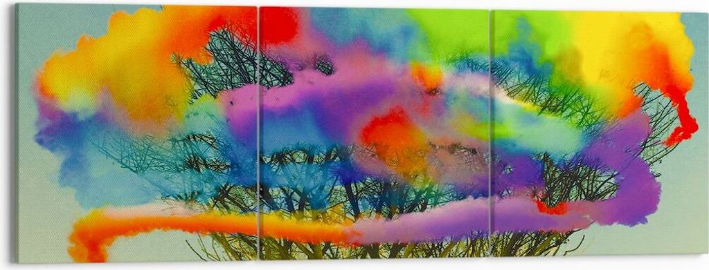Bild auf Leinwand - Leinwandbild - Abstraktion Natur - 150x50cm - Wand Bild - Wanddeko - Wandbilder - Leinwanddruck - Bilder - Kunstdruck - Wanddek...