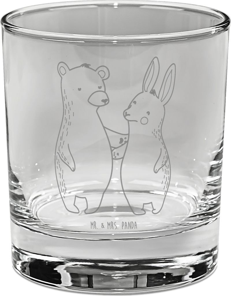 Mr. & Mrs. Panda Glas Bär und Hase Umarmen - Transparent - Geschenk, Freunde, für Immer, Beste Freundin, Tumbler, Best Friends, Gin, Longdrinkgla...