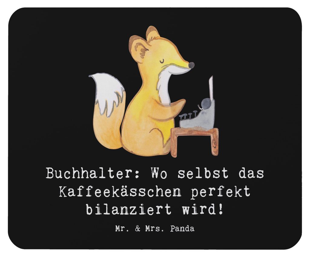 Mr. & Mrs. Panda Mousepad Buchhalter Balance - Schwarz - Geschenk, Berufsleben, Finanzanalyse, mauspad laptop, gummi, kreative Geschenke, Zahlenlie...