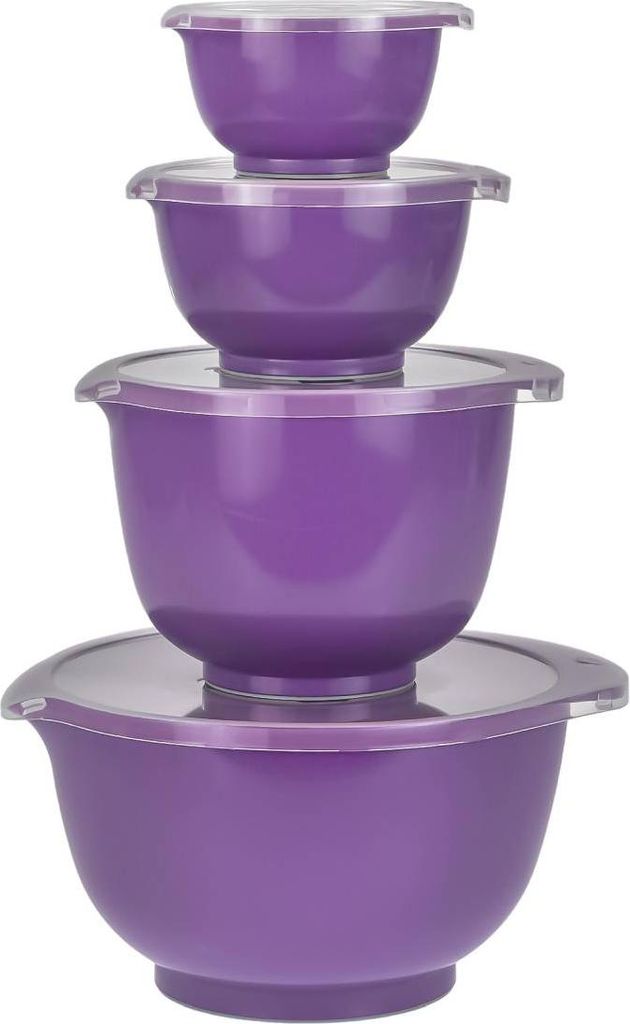 Rosti Rührschüssel Set 4tlg. mit Deckel "Margrethe" New violett (lavender) 0,25+0,5+1,5+3,0L