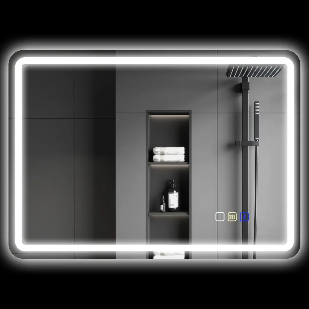 Miroir lumineux LED pour salle de bain réglable et tactile 70cm