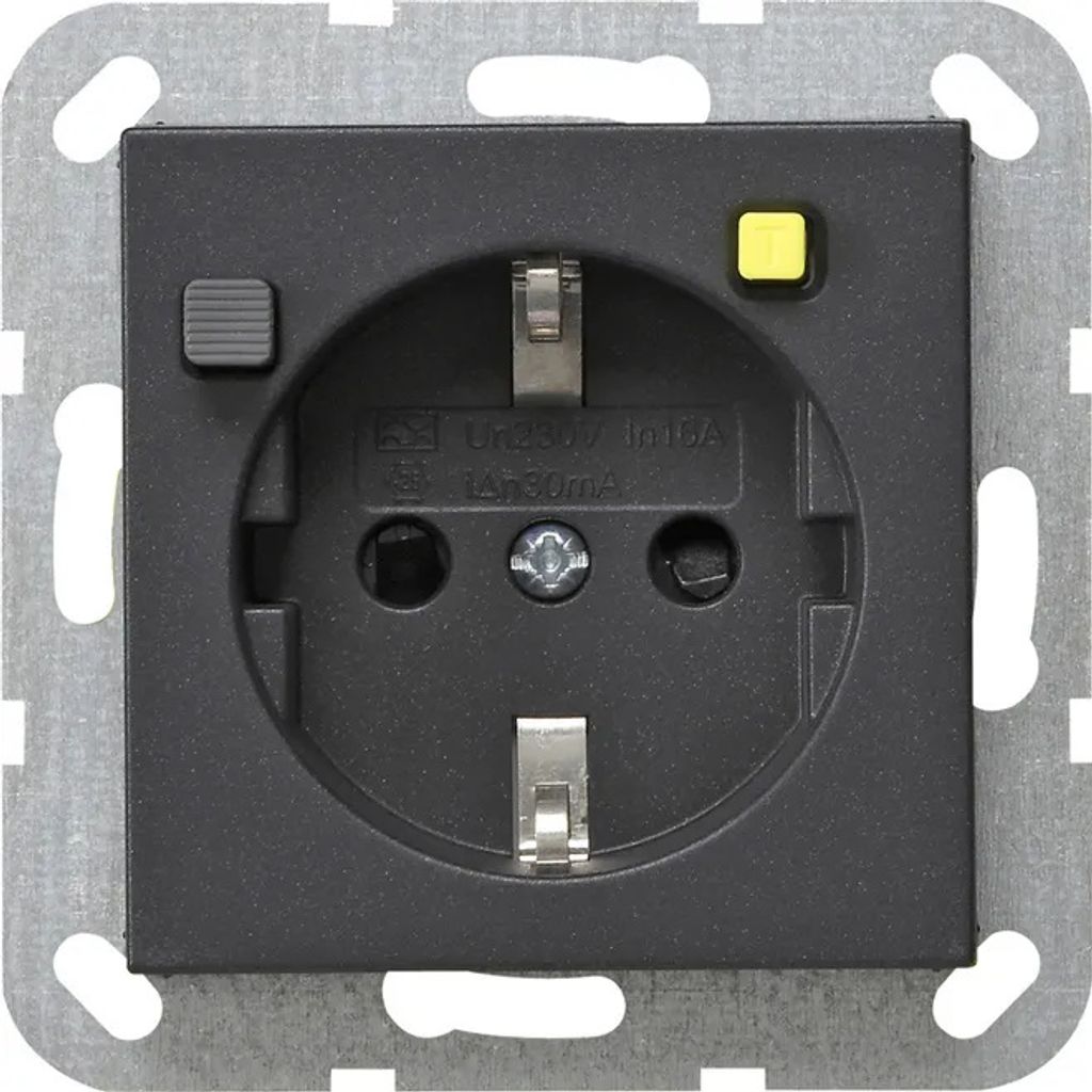Gira 267728 FI-Schutzsteckd. 30 mA SH System 55 Anthrazit