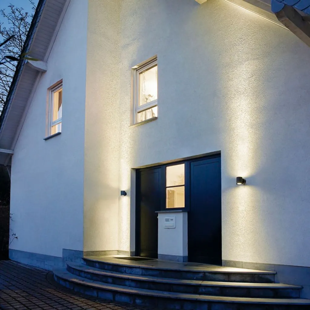 Luminaire extérieur mural double faisceau Sitra Anthracite pour Façade