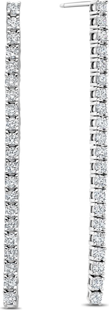 Neu Bling 9NB-1281 Silber Ohrringe mit Zirkonia Steinen - 50x2mm - Ohrringe - Zirkonia - Rhodium - Silber