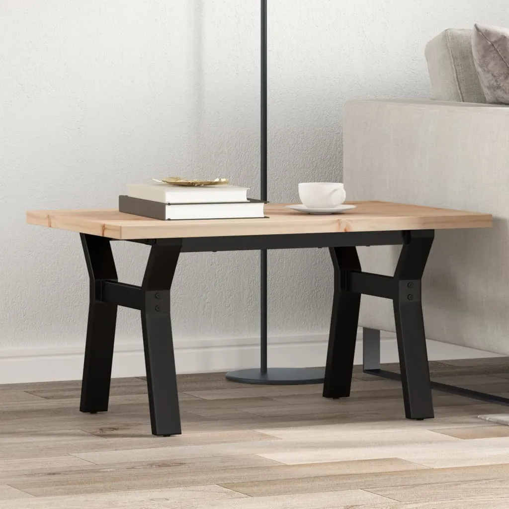 Tavolino Salotto Maison Exclusive Legno Pino e Acciaio 80x50x40,5 cm