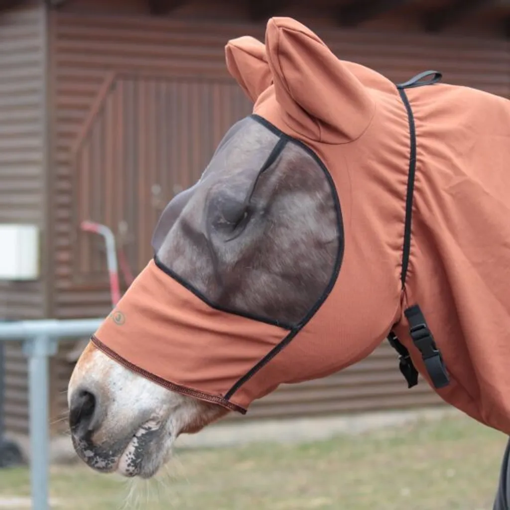 Masque Anti-Mouches Boett Sweet Itch Hood Chestnut - Respirant et Durable