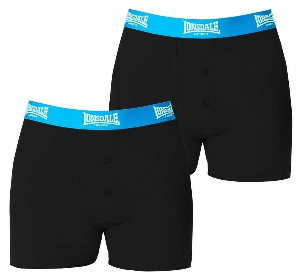 Lonsdale - Boxershorts für Herren (2er-Pack) GT14038 (3XL) (Schwarz/Leuchtendes Blau)