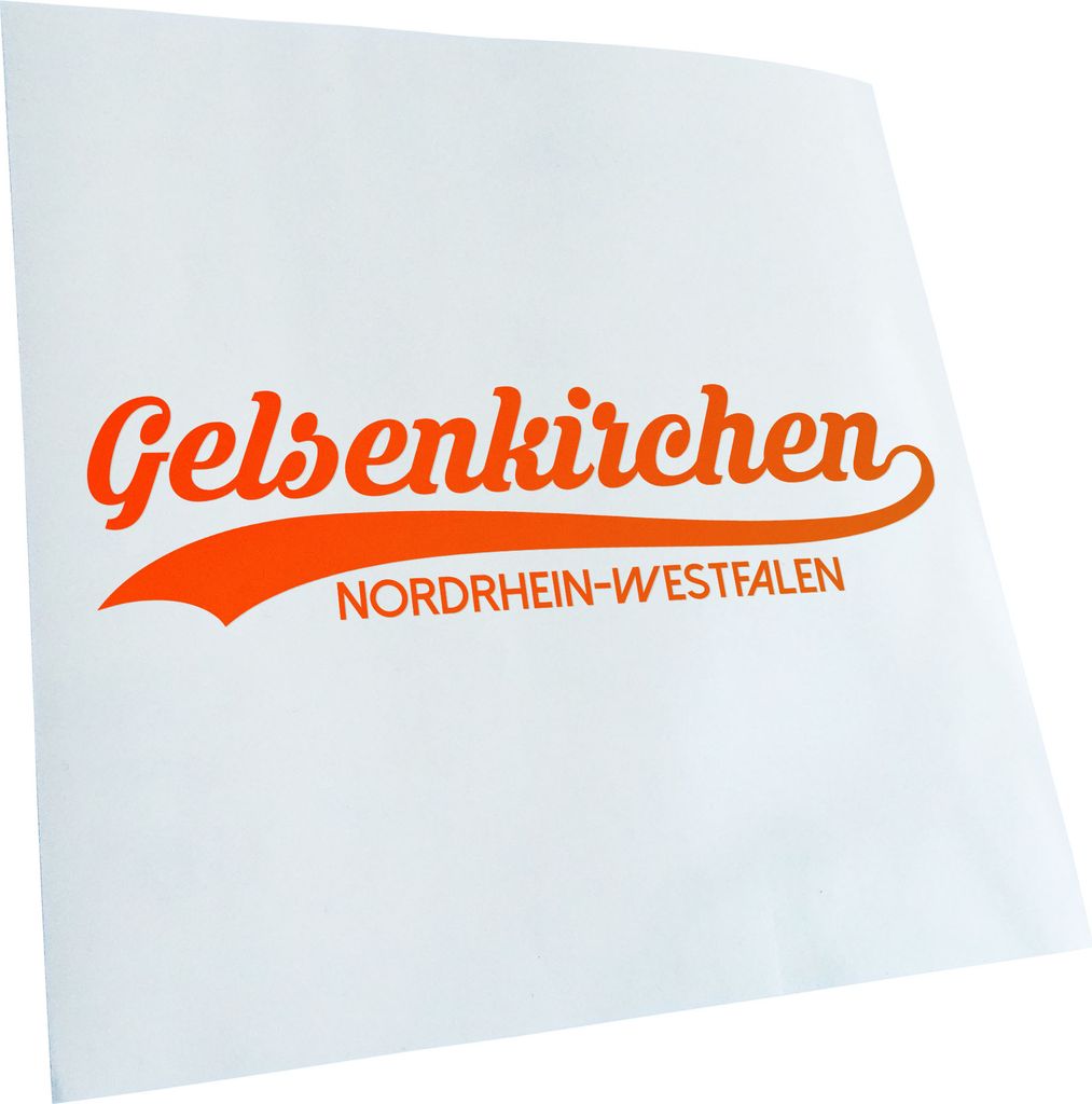 Kiwistar - Autoaufkleber - Gelsenkirchen Nordrhein-Westfalen - Neonorange - 30x8cm - Aufkleber für Auto, Laptop, Fahrrad, LKW, Motorrad mehrfarbig...