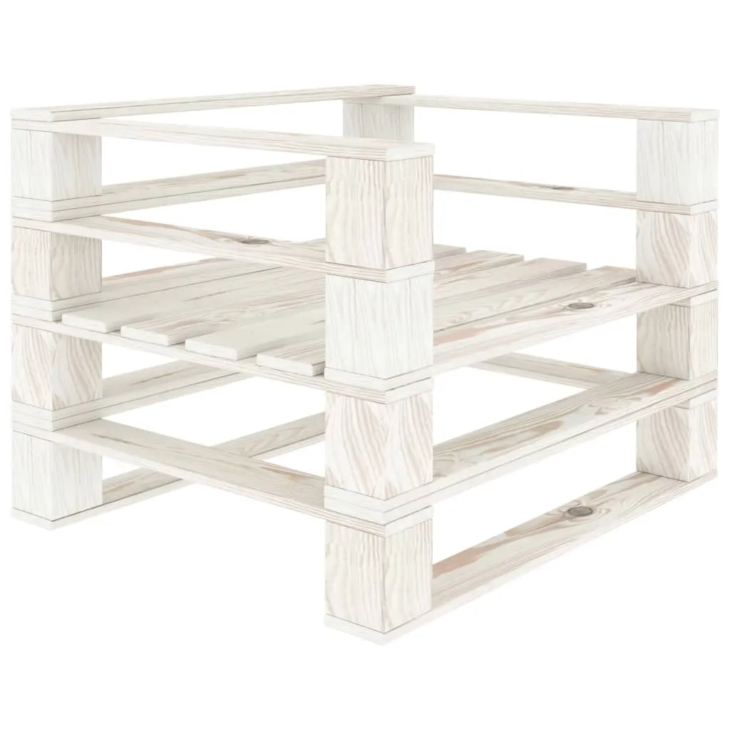 vidaXL Divano da giardino in pallet con cuscini in legno crema - 5