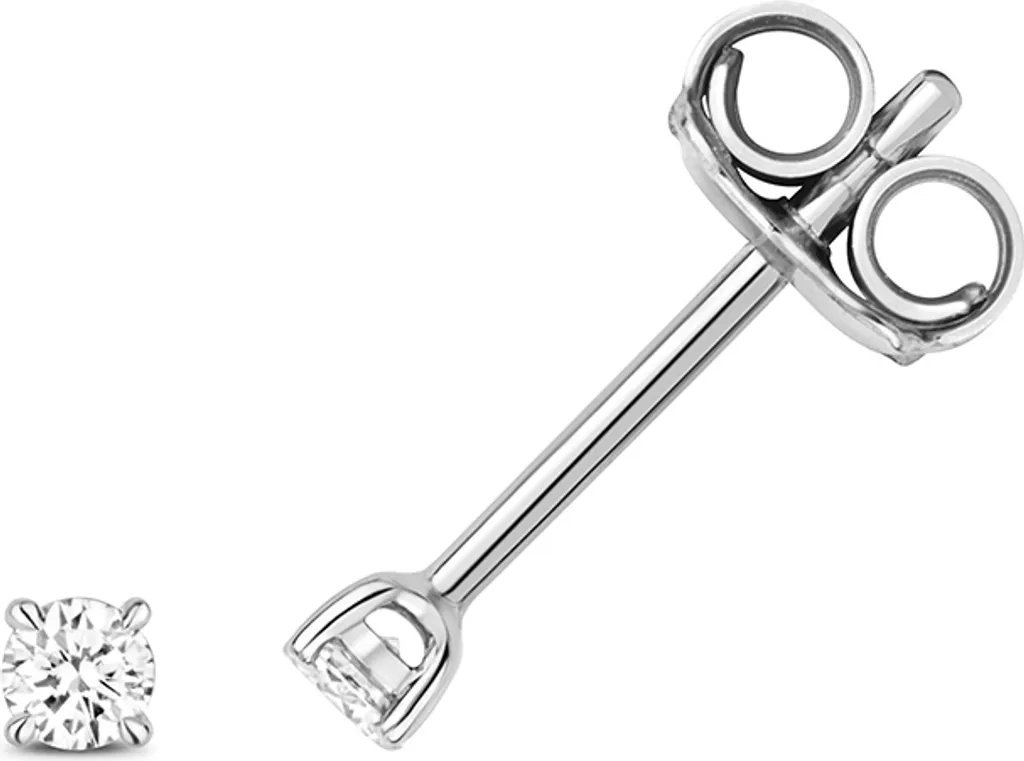 Boucles d'Oreilles Diamant Hypoallergéniques en Or Blanc 18 Carats - 2