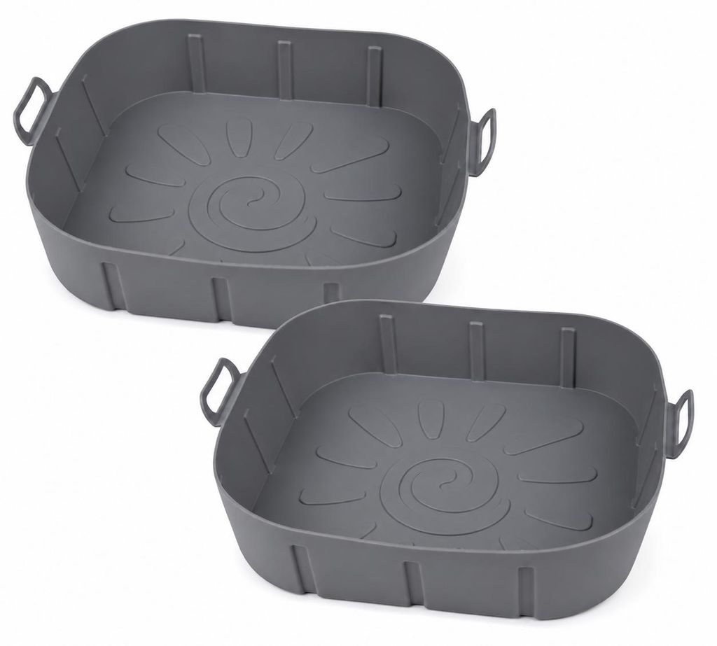 2er Pack Silikonform für Heißluftfritteuse - 21x21x7 cm, Produktbild  KI-generiertes Bild