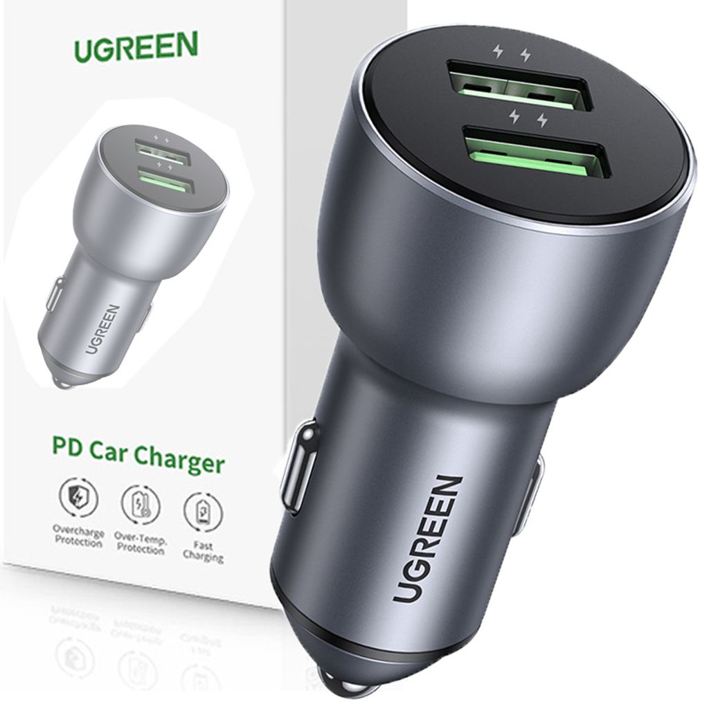 UGREEN QC 3.0 nabíjačka do auta, 2xUSB, 36W, sivá Obrázok produktu 